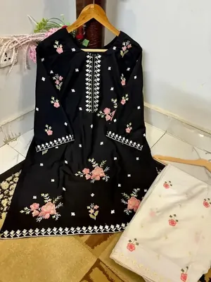 Handwork and embroidered shirt with embroidered dopatta and trouser