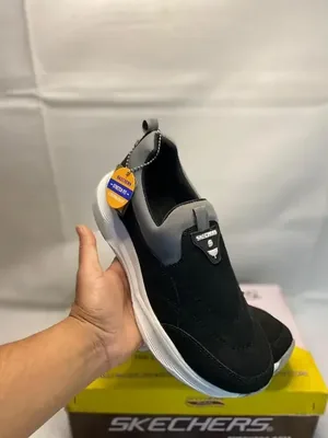 Mens Black Skechers Stretch Fit EVA Casual Shoes