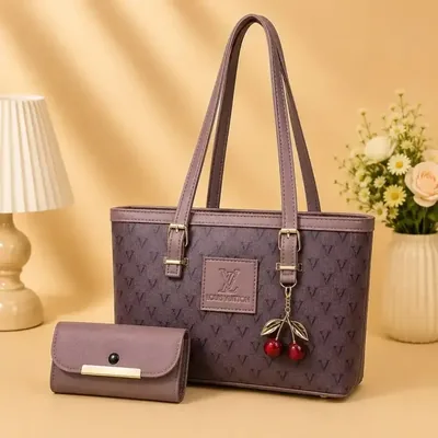 Womens LV Checkered Shoulder Bag with Gold Plated Hardware