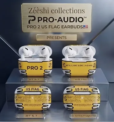 Pro2 earbuds Us flag
